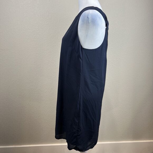 Eclair Dress Women M Blue Shift Cross Cross Back Chic Glam Capsule - Picture 6 of 12